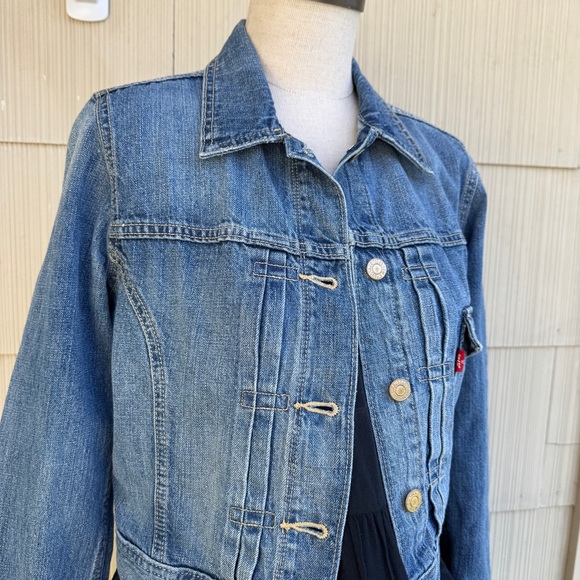 Vintage Levi's 90s Ex-Boyfriend Denim Blue Jacket XS/S - Picture 4 of 10